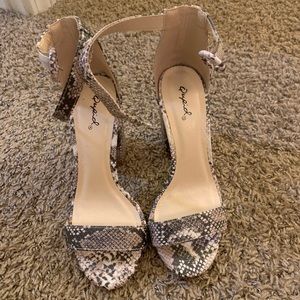 Qupid Snakeskin High Heels size 7